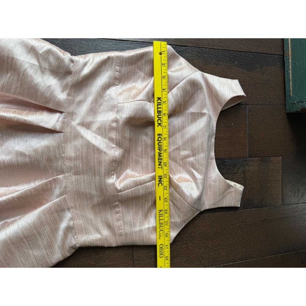 Alfred Sung Pearl Pink Bow Back Dupioni Cocktail Dress D522 Womens 10 event - Picture 7 of 10